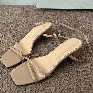 Azazie “Ankle Strap Block Heel Sandals”